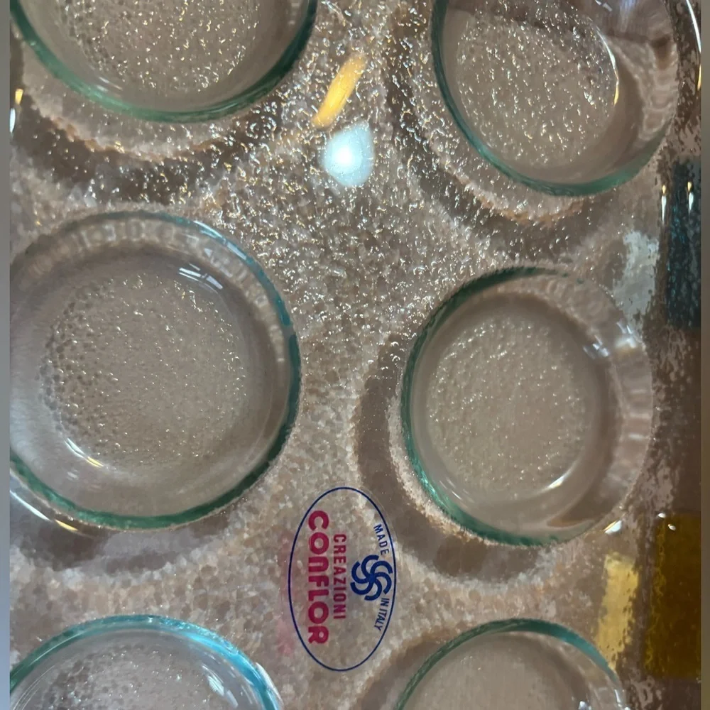 Italian fused glass Tray. Used for shot glasses, food, jewelry trinket dish.